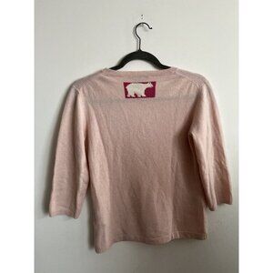 Weekend MaxMara 100 % Cashmere Pink Scoopneck Polar Bear Top Medium